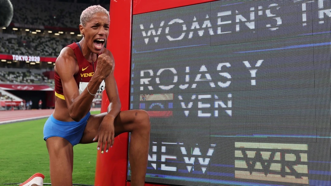 Yulimar Rojas estableció un nuevo récord mundial en triple salto / Christian Petersen/Getty Images