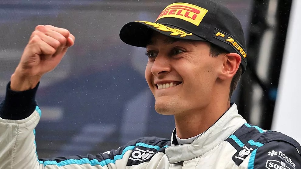 Russell, en el podio de Spa.TWITTER G.R.