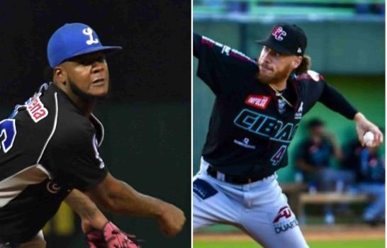 Lisalverto Bonilla (izquierda), y Tyler Alexander, son los lanzadores señalados por los Tigres del Licey y los Gigantes del Cibao para el partido que los enfrenta este domingo en el estadio Julián Javier de San Francisco de Macorís. (Fuente externa)