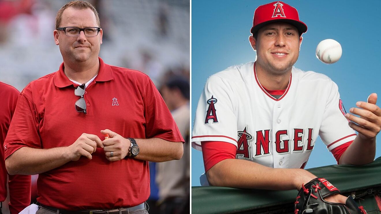 Foto de archivo / Eric Kay a la izquierda y a la derecha el ex jugador de los Angelino Tyler Skaggs