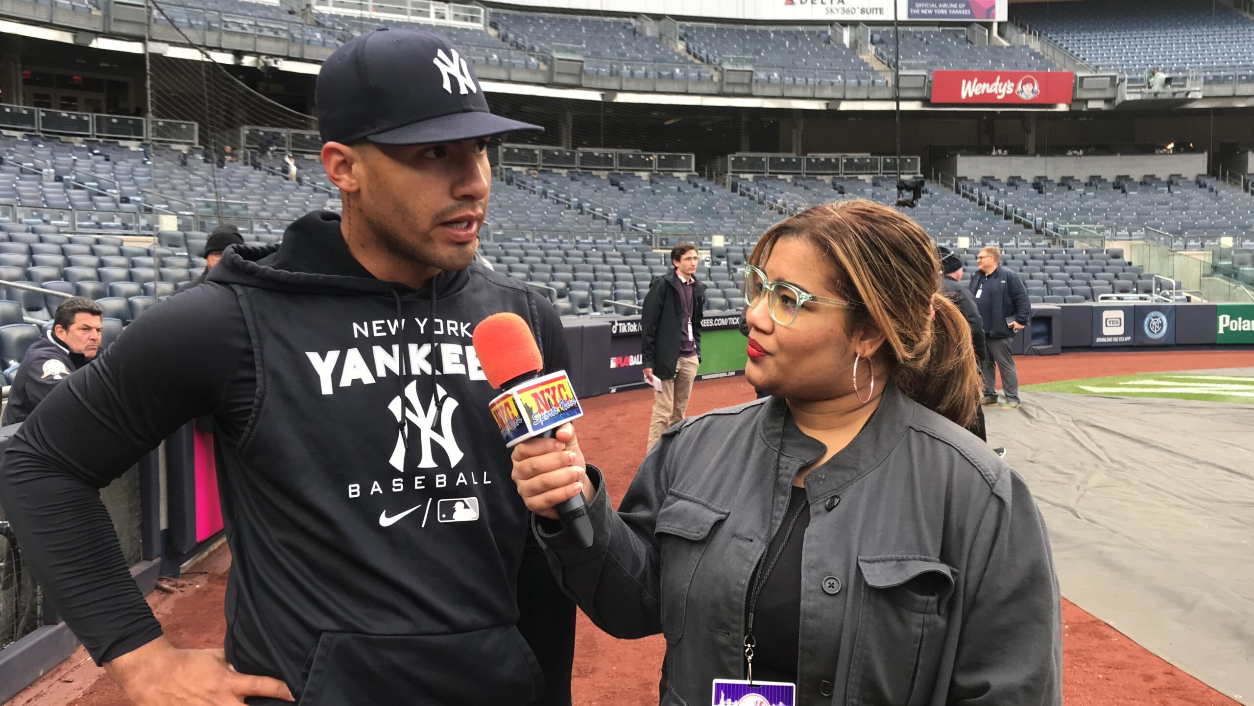 Arlenis J. Peña entrevistó aGleyber Torres en el Yankee Stadium.