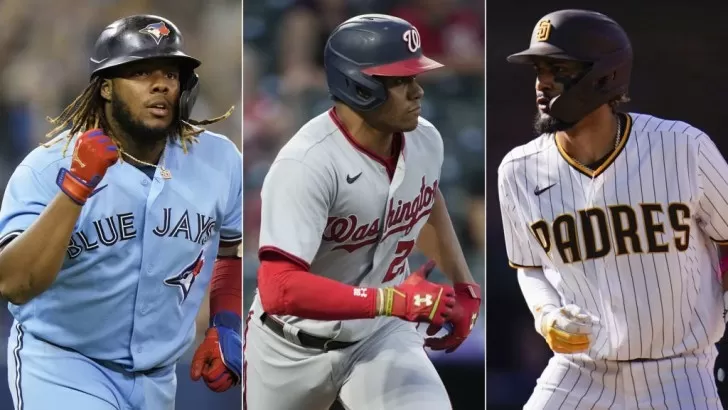 Vladimir Guerrero Jr, Azulejos de Toronto, Juan Soto, Nacionales de Washington y Fernando Tatis Jr, Padres de San Diegos.
