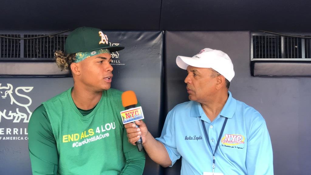 Agustín Zapata entrevistó al joven dominicano Cristian Pache en el Yankee Stadium.