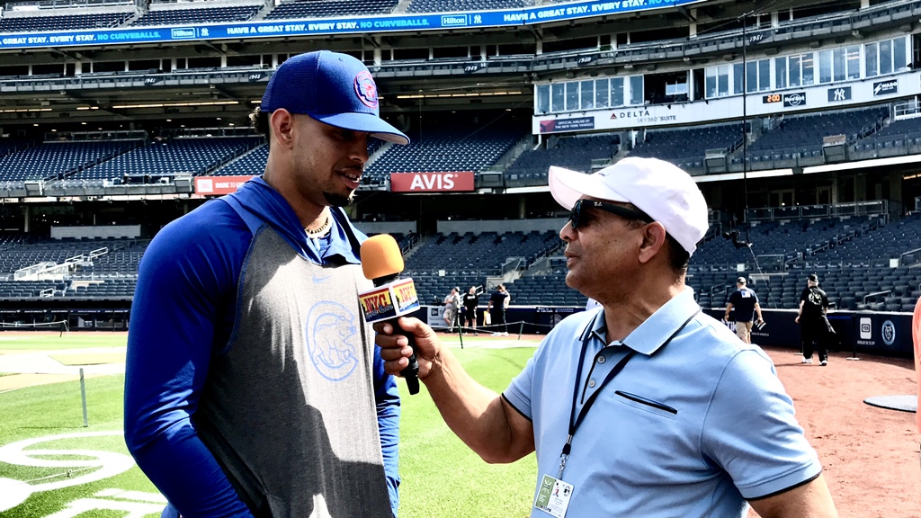 Cristopher Morel, entrevistado por Agustín Zapata en el Yankee Stadium.