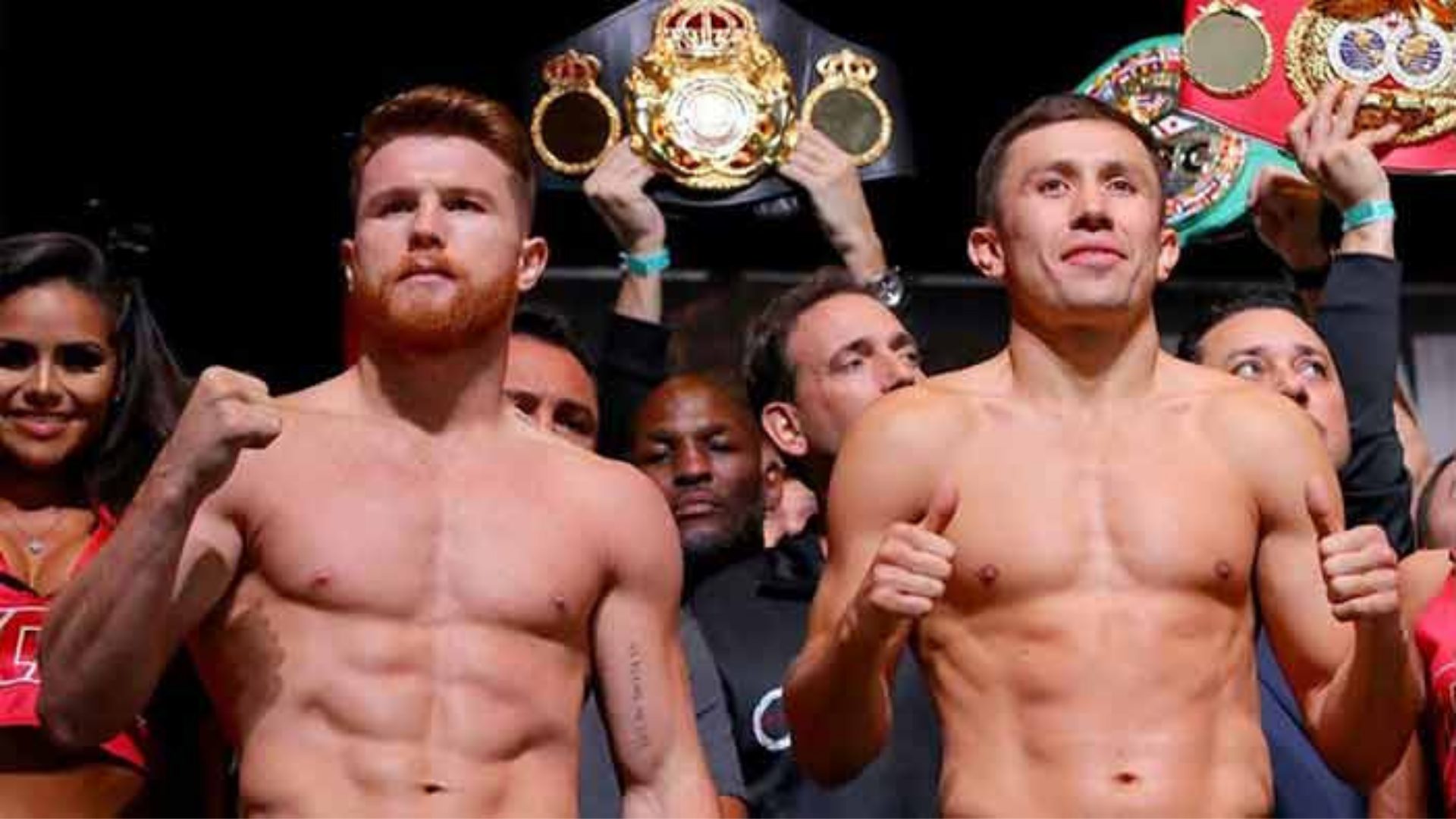 Saúl ‘Canelo’ Álvarez y Gennady Golovkin /  Foto cortesía de sabrositadigital.mx