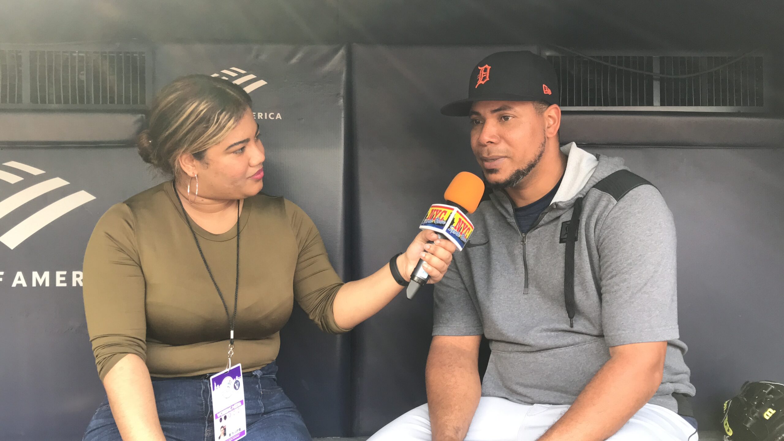 Wily Peralta fue entrevistado por Arlenis J. Peña en Yankee Stadium.
