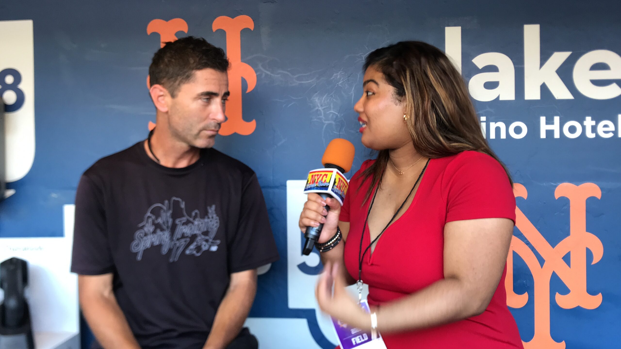 A.J. Preller habló con Arlenis J. Peña en el Cti Field.