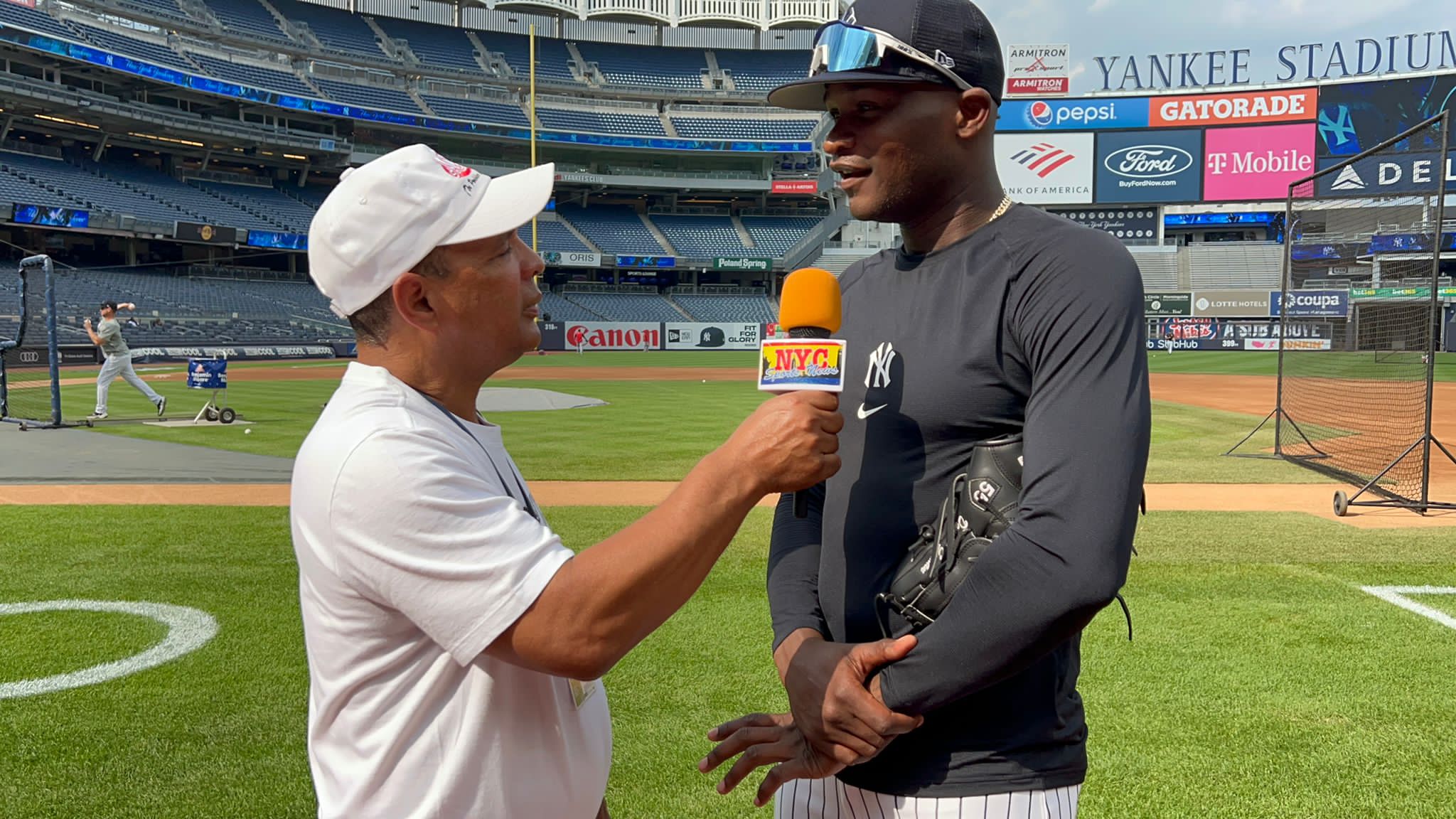 Domingo Germán fue entrevistado por Agustín Zapata en el Yankee Stadium.