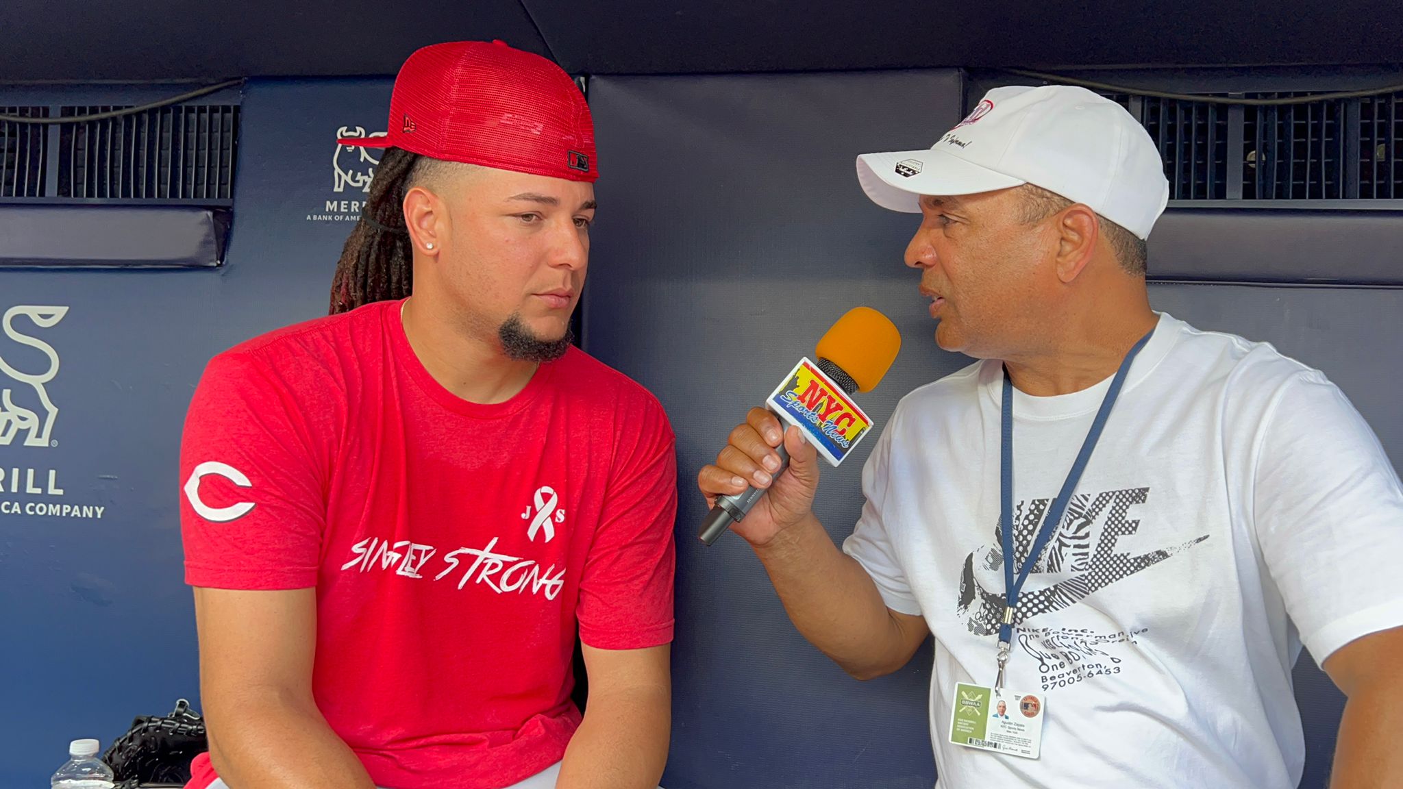 Luis Castillo fue entrevistado por Agustín Zapata en el Yankee Stadium.
