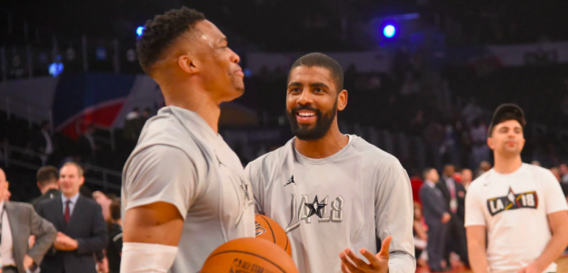 Russell Westbrook y Kyrie Irving, en un All Star. Cortesía de blogdebasket.com