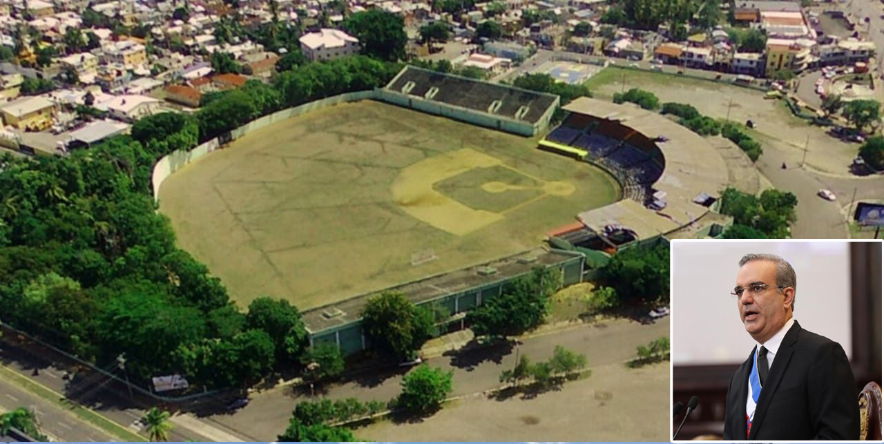 Foto de archivo / Estadio José Briceño de fondo, a la derecha el presidente de la República Dominiana, Luis Abinader