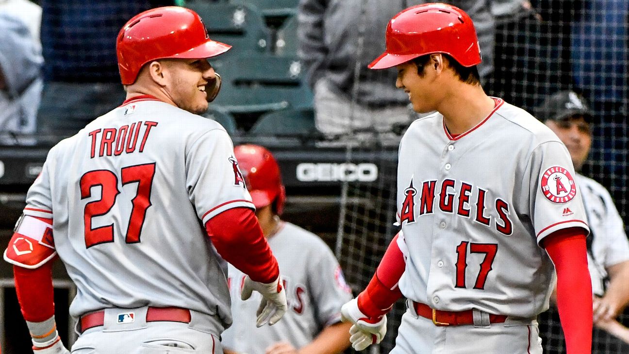 Shohei Ohtani y Mike Trout / Foto de ESPN.com
