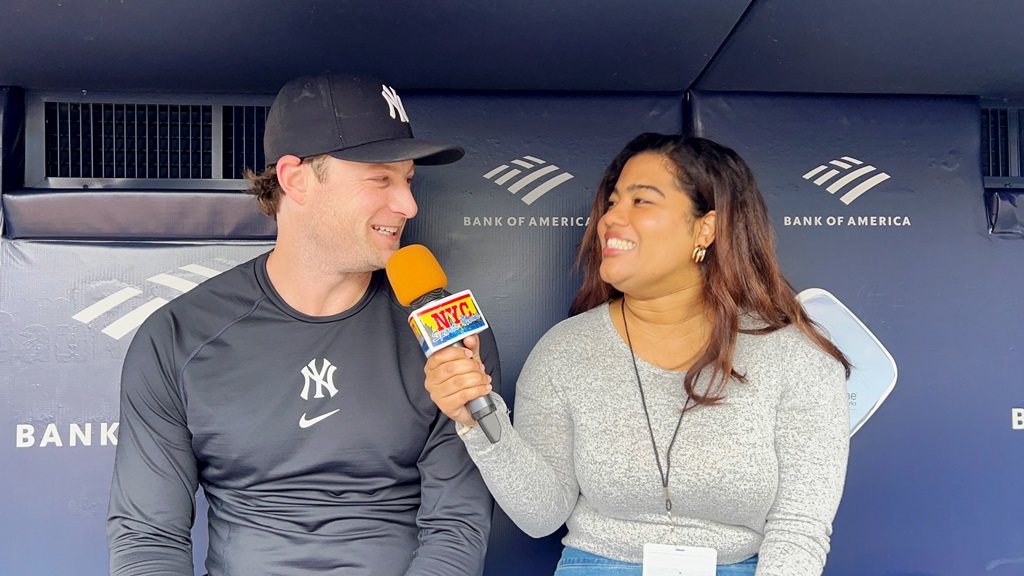 Arlenis J. Peña entrevista al estelar Gerrit Cole en el Yankee Stadium.