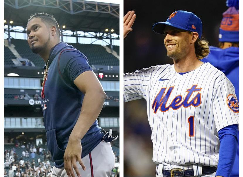 Luis Arráez, de los Twins de Minnesota, y Jeff McNeil, de los Mets de Nueva York. Ambos terminaron como campeones de bateo en sus respectivas ligas. (The Associated Press)