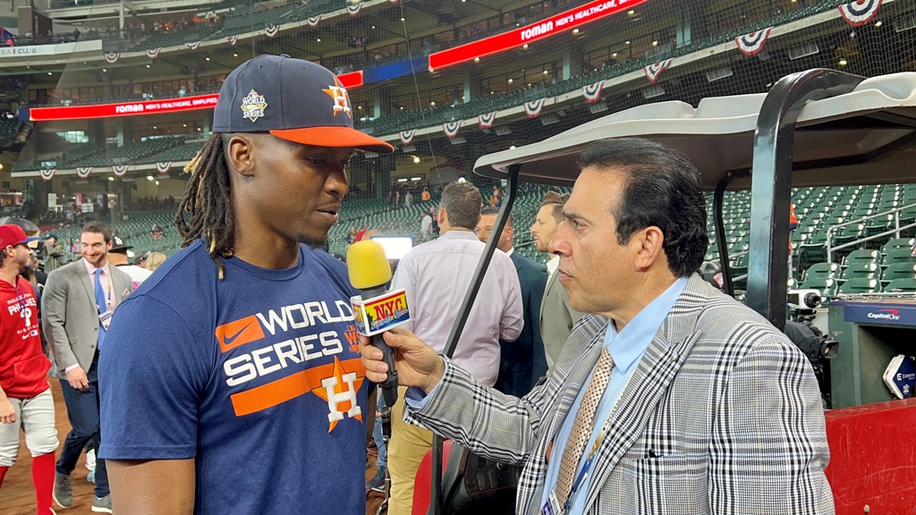 Neftalí Medina entrevista al dominicano al lanzador relevista dominicano Rafael Montero, de los Astros de Houston.