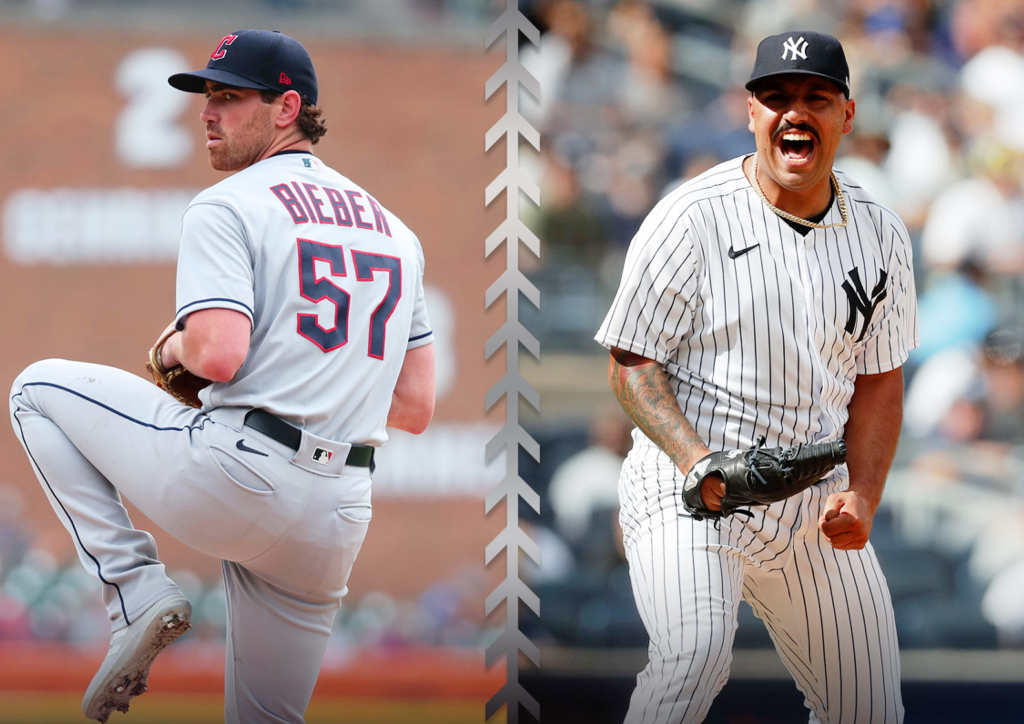 Shane Bieber y Néstor Cortés / Foto cortesía de MLB.com