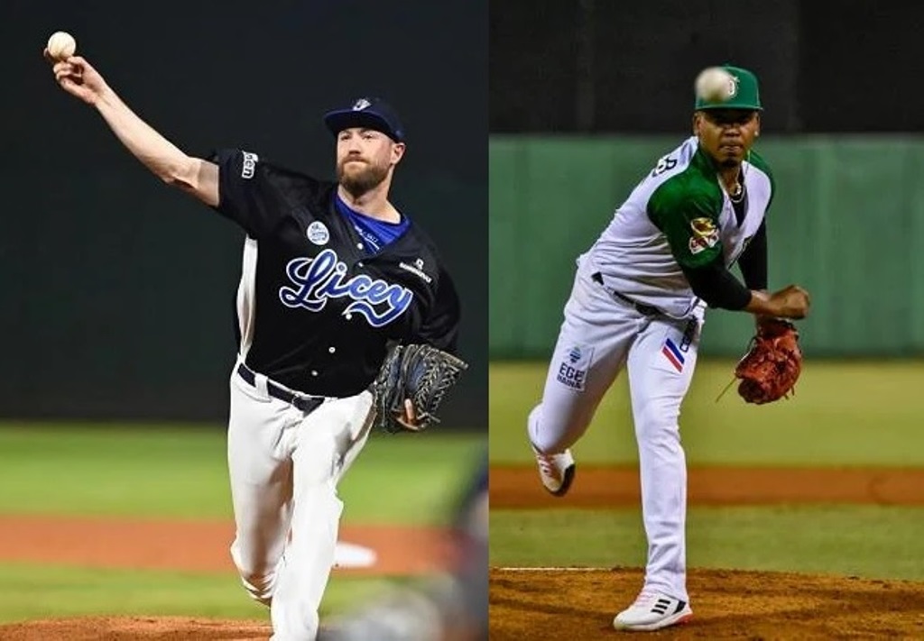 Brooks Hall a la izquierda, Edwin Uceta derecha, ambos se enfrentaran en el partido #3 de la final de la liga dominicana.,
