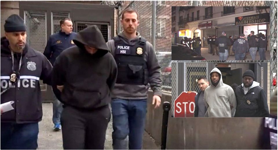 Agentes federales de Seguridad Nacional y oficiales del NYPD arrestaron a 16 sospechosos en áreas del Alto Manhattan ayer miércoles 25 de enero 2023 acusándolos de tráfico de drogas y tenencia ilegal de armas. (Fuente externa).