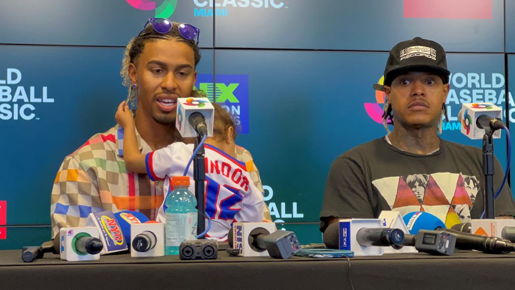 Francisco Lindor y Marcus Stroman hablaron en la rueda de prensa.