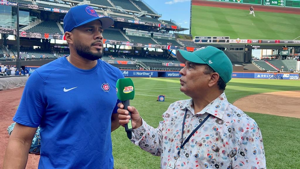 Jeimer Candelario fue entrevistado por Agustín Zapata en Citi Field.
