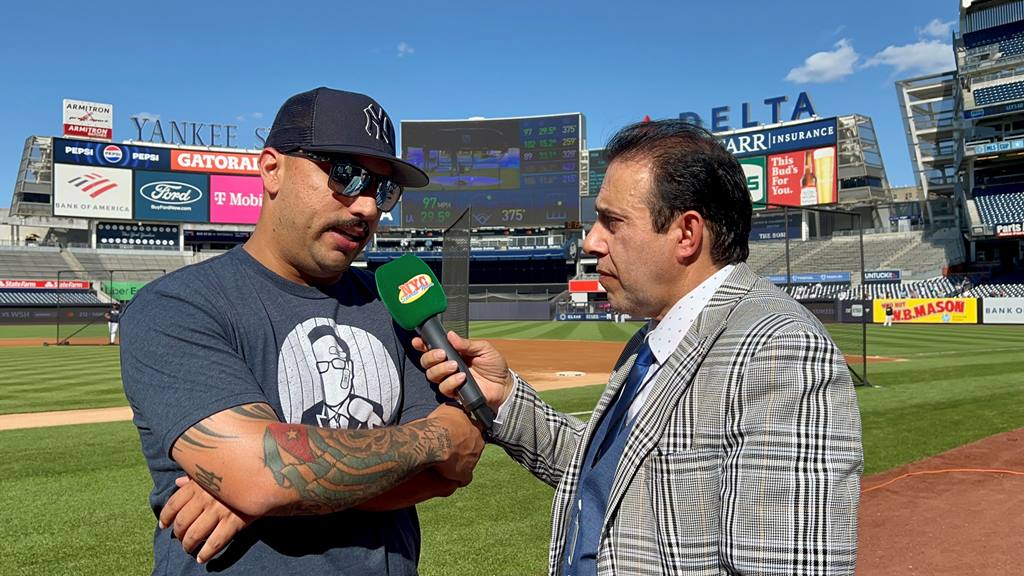 Neftalí Medina entrevistó a Néstor Cortés en el Yankee Stadium.
