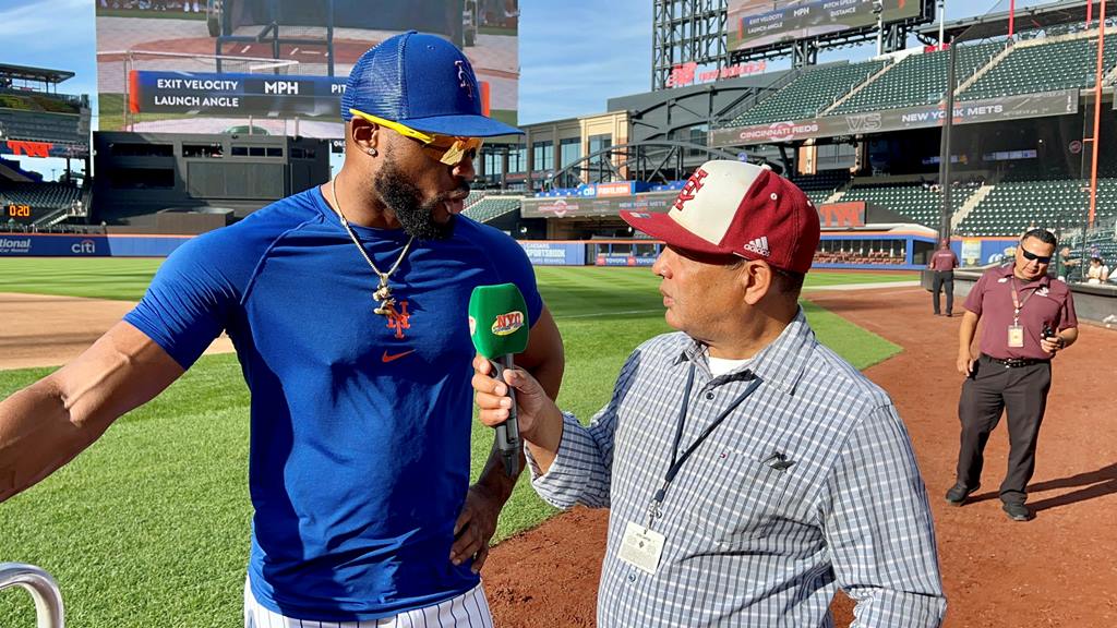 Starling Marte es entrevistado por Agustín Zapata en Citi Field