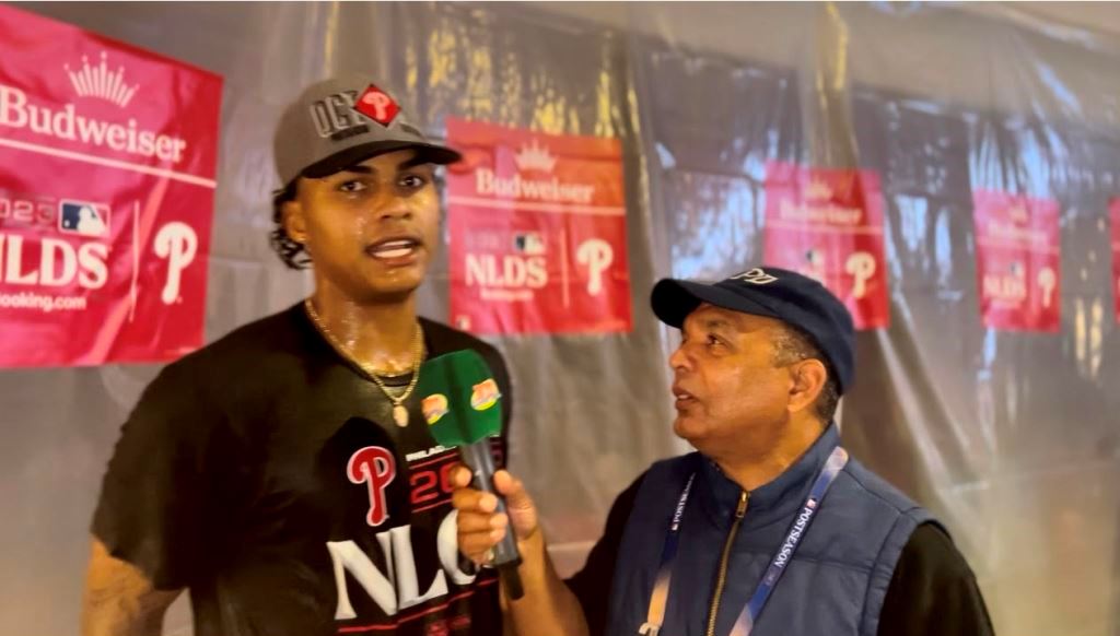 Agustín Zapata entrevistó a Cristian Pache en el Citizens Bank Park