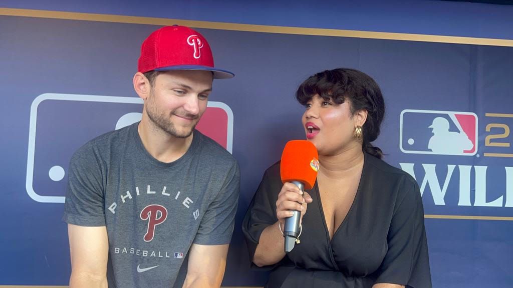 Arlenis J. Peña, entrevista al campo corto Trea Turner de los Filis de Filadelfia en el Citizens Bank Park.