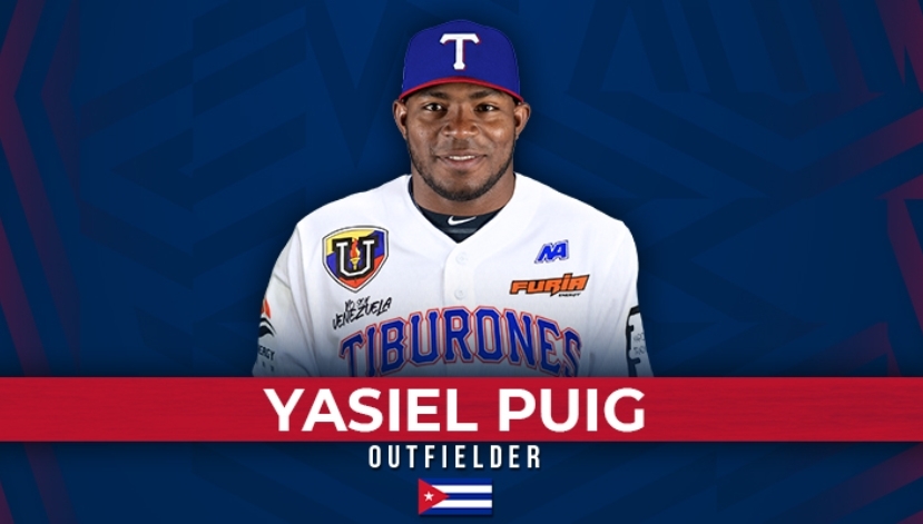Yasiel Puig con Tiburones de La Guaira