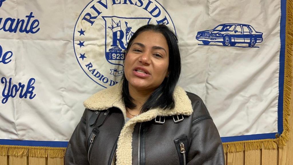 Yeraldin Marte, (41), secretaria general, captada en el momento que agradeció su elección.