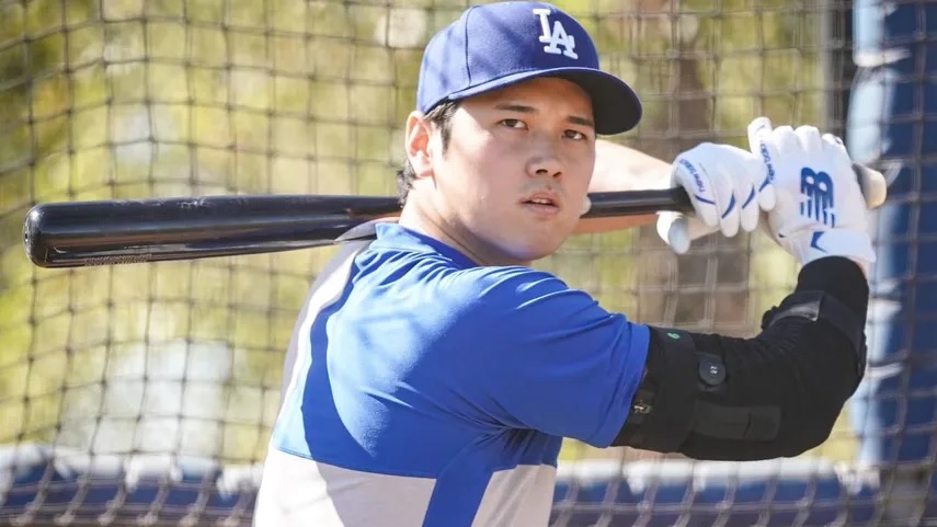 Shohei Ohtani bateando dodgers
