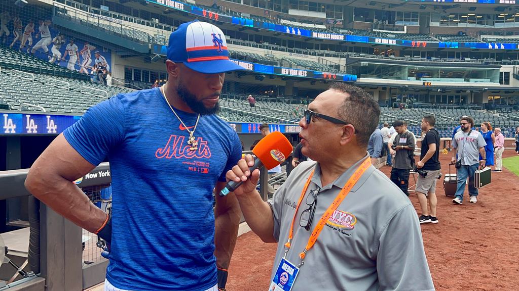 Agustín Zapata entrevistó a Starling Marte en Citi Field.