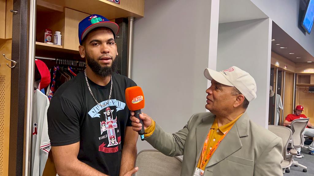 Seranthony Dominguez fue entrevistado por Agustín Zapata en Citi Field.
