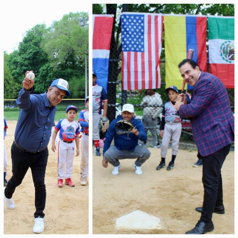 Roberto Rojas lanzó la primera bola en el primer juego del torneo. Recibió John Sanchez y como bateador Neftali Medina.