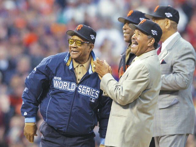 Juan Marichal y Willie Mays