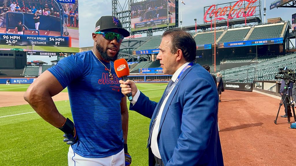 Starling Marte fue entrevistado por Neftalí Medina en Citi Field.