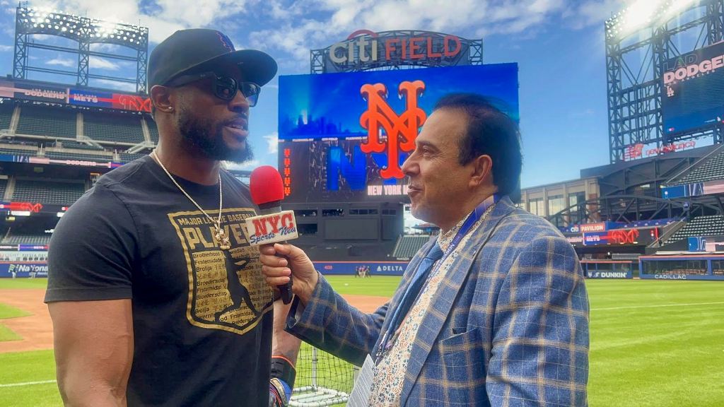 Neftalí Medina, entrevistó a Starling Marte en Citi Field.